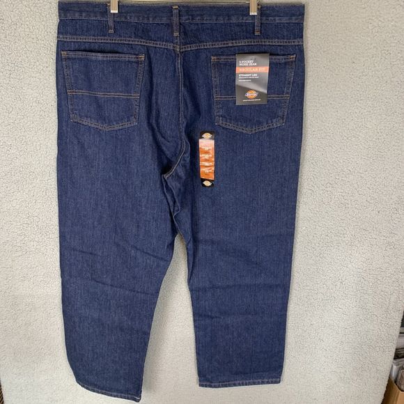 S Dickies Jeans Mens 44x30 Blue Denim 5 Pocket Work Regular Fit Straight Leg NWT - Picture 3 of 9